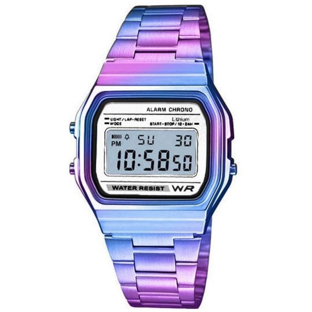 Fashion Women Men's Water Resist Metal Band Retro Style Sports Digital Watch